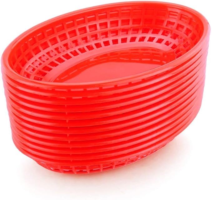 New Star Foodservice 44164 Fast Food Baskets, 9 1/4-Inch x 6-Inch Oval by NewStarFoodservice