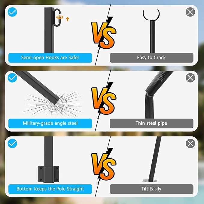 10 Pack String Light Poles, 2.8Ft Metal Poles - Image 6