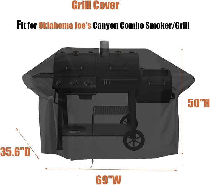 Grill Cover for Oklahoma Joe's Longhorn Combo Charcoal Gas Smokers & Grills - Image 3