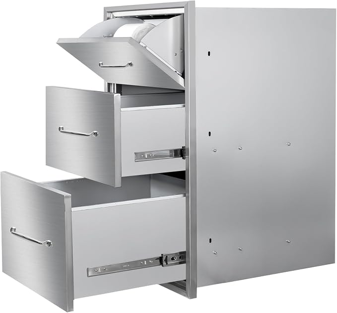 Outdoor Kitchen Drawers 17" W x 30" H x 20" D Stainless Steel Paper Towel by Unknown