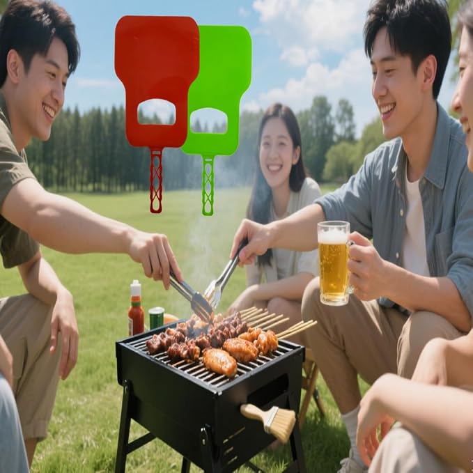 2Pcs Heat Resistant Plastic BBQ Flame Blower & Manual Grill Hand Fan - Image 5