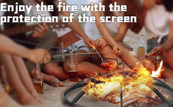 Fire Pit Spark Screen, Outdoor 22 Inch Round Fire Pit Screen - Image 7