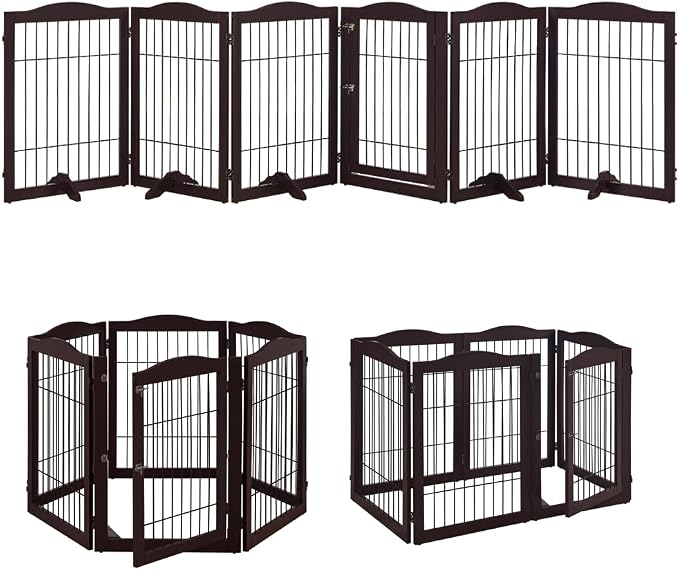 unipaws 132" Extra Wide Dog Gate and Pet Playpen, Free Standing Tall Dog Fence by unipaws