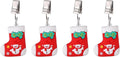 TwoFish Home Set of 4 Christmas Boots Tablecloth Weights Clips Handicraft by TwoFishHomeFashionLLC