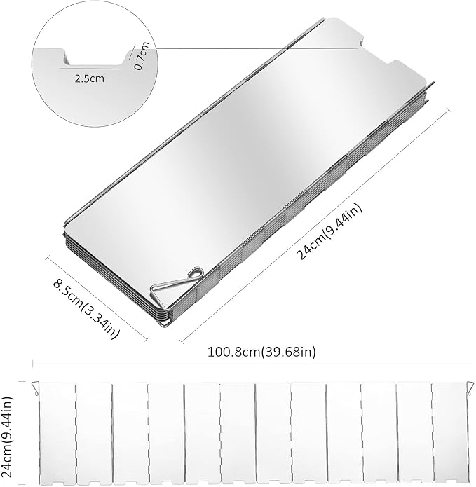 Folding Camping Stove Windscreen 12 Plates Aluminum Camping Stove Windshield - Image 3