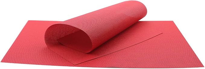 Gugrida Placemats Set of 6 Solid Red Placemat - Image 3