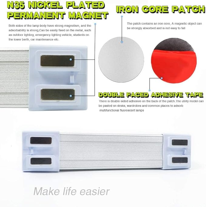 10pcs LETOUR LED Tube Magnetic Light Work Lights 6000Lumens 10400mAh 5 Lighting - Image 4