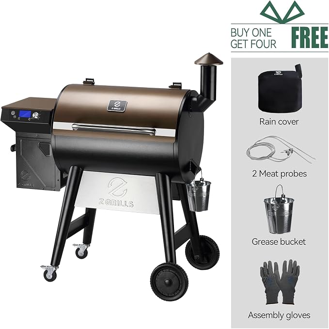 Z GRILLS Wood Pellet Grill & Smoker, 8-in-1 Outdoor BBQ Grill - Image 6