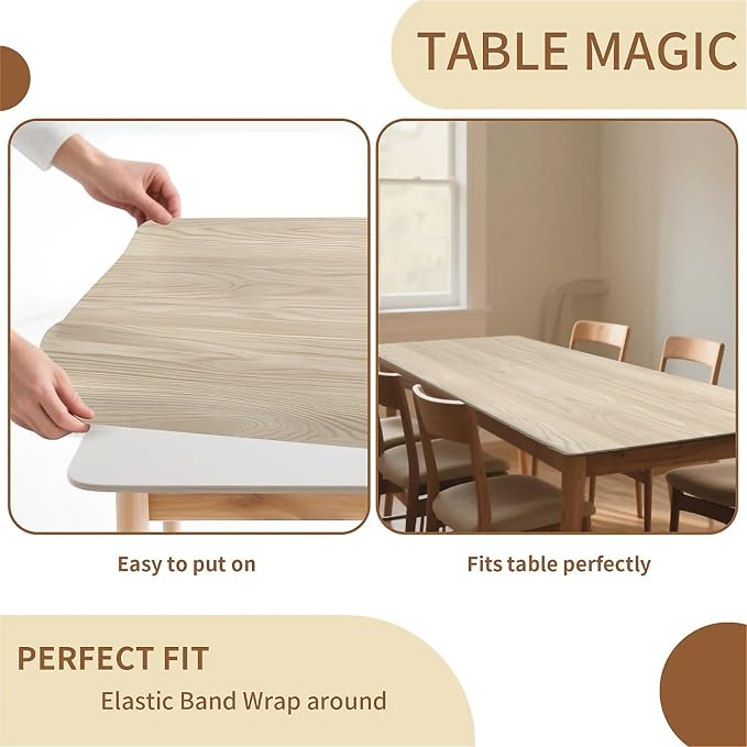 Rectangle Table Cloth Cover Waterproof Elastic Fitted Polyester Fitted - Image 4