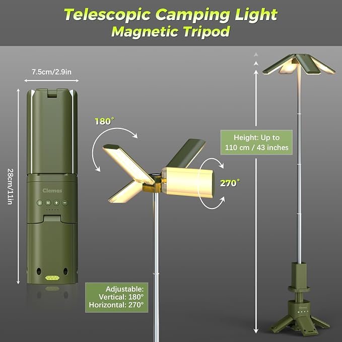 Telescopic Camping Lights Rechargeable 14000 mAh Led Multifunction Magnetic - Image 2