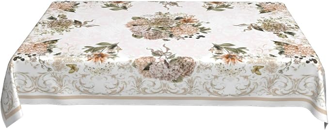 Worltoldb Retro Vintage Hydrangea Tablecloths Polyester Table Cloth - Image 7