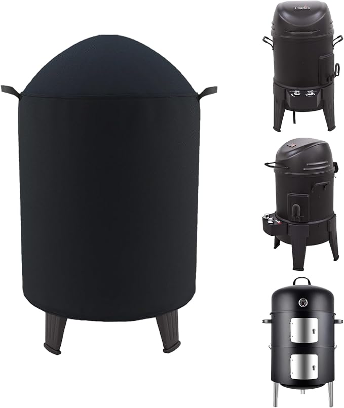 Round Smoker Cover Fits Grill Boss, SUNLIFER 20.5" Vertical Smoker, Pit Barrel by CoverGeny