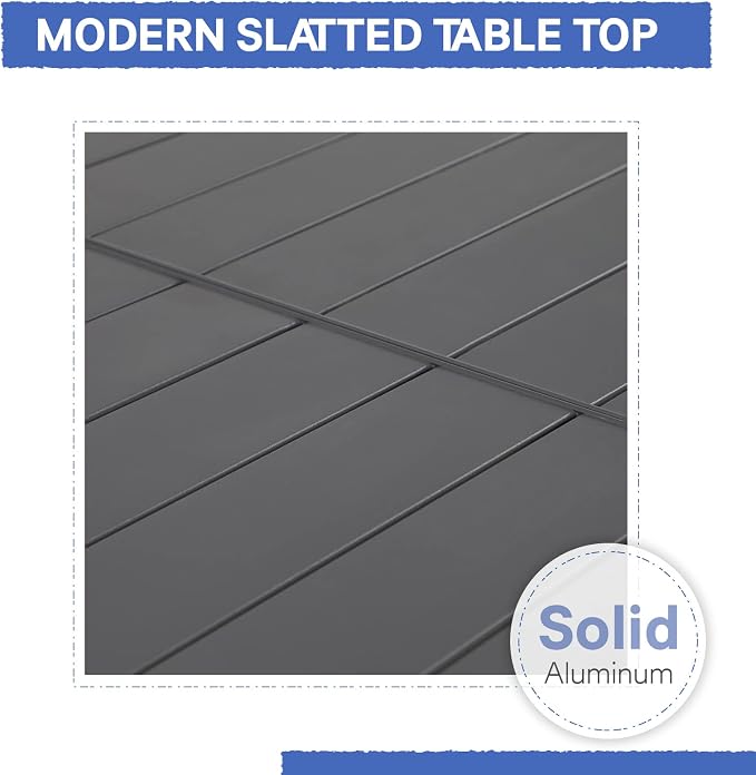 Soleil Jardin Aluminum Patio Extendable Dining Table, Adjustable Indoor Outdoor - Image 6
