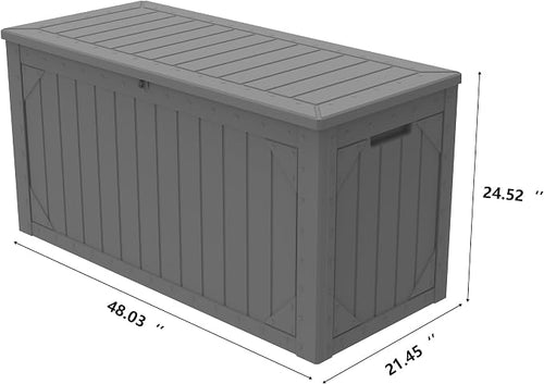 100 Gallon Outdoor Storage Box Waterproof, Resin Deck Box Storage Bin - Image 2