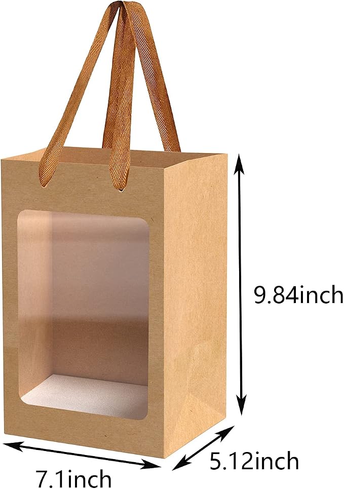 24 Pcs Brown Paper Gift Bags - Image 2