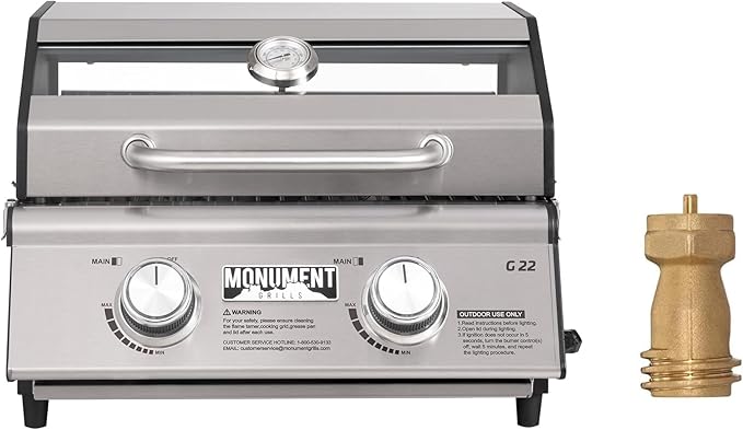 Monument Grills Clearview® 2-Burner Tabletop Propane Gas Grill by MonumentGrills