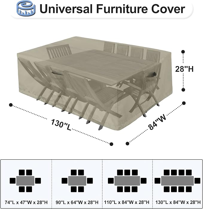 OutdoorLines Outdoor Waterproof Patio Table Furniture Set Covers - Image 2