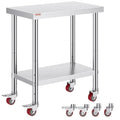 Mophorn 30x18x34 Inch Stainless Steel Work Table 3-Stage Adjustable Shelf by VEVOR