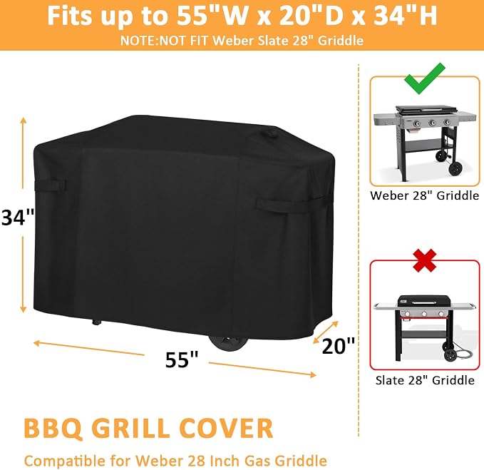 Grill Cover for Weber 28 Inch Griddle Grill Replacement 7771 Cover, Waterproof - Image 2