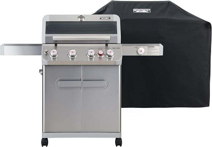 Monument Grills Outdoor Barbecue Stainless Steel 4 Burner Propane Gas Grill by MonumentGrills