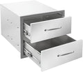 Outdoor Kitchen Drawers 18" W x 15" H x 23" D Flush Mount Double layer BBQ by SGOLAN