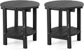 FUNBERRY Outdoor Adirondack Side Table Set of 2, 2-Tier Patio End Tables by FUNBERRY