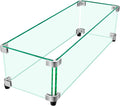 Fire Pit Wind Guard, 23.5" x 7.5" Square Tempered Glass Wind Shield by ProtectYourOutdoorProductsforLongerLife