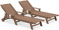 SERWALL Patio Chaise Lounge Chair Set of 2, 5 Positions Adjustable Poly Lounge by SERWALL