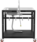 35” Outdoor Grill Cart with Sink, Outdoor Kitchen Sink Station with Hose Hook Up by Idealforcook