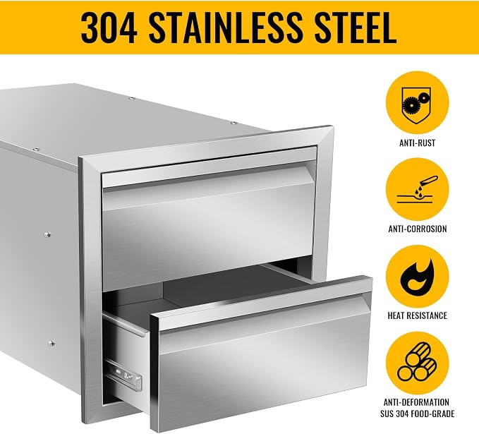 Outdoor Kitchen Drawers, Box Frame Style Flush Mount BBQ Drawer w/Stainless - Image 3