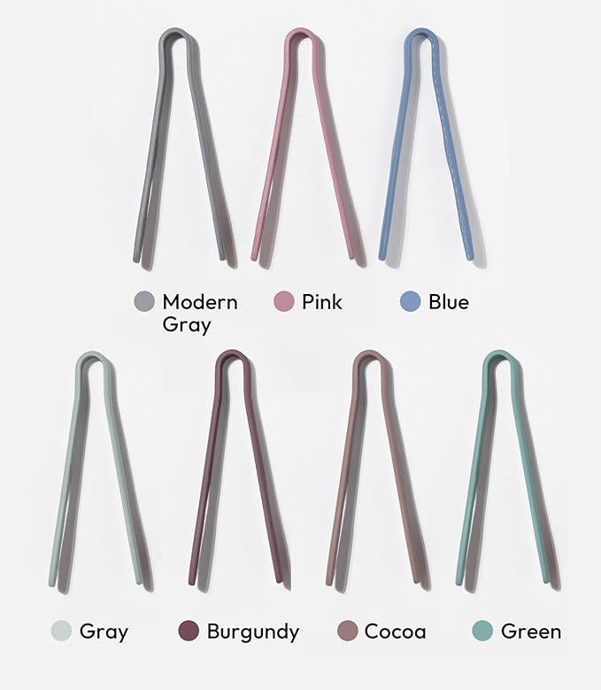 Tongs: 7 Inch Silicone Non-Scratch Mini Tongs in Cocoa