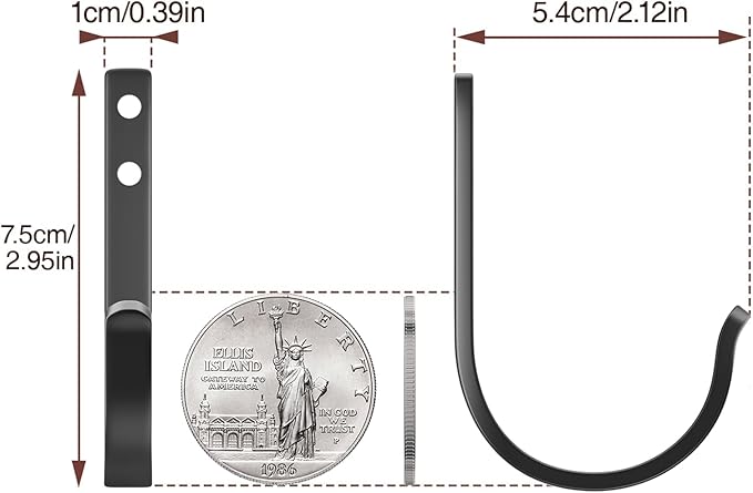 niffgaff Wall Outdoor Hooks for Hanging Coat - 22LB Screw in Metal Hanger Wall - Image 5