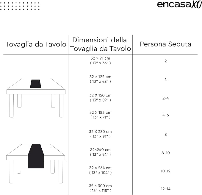 Encasa XO Table Runner 13"x94" Long | Cotton Canvas Fabric | B Grey Solid Color - Image 2