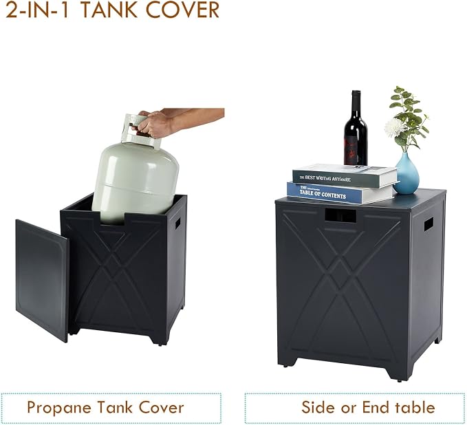 Propane Tank Cover Table, Square Propane Tank Holder Hideaway - Image 4
