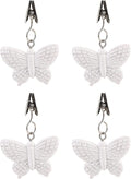 TwoFish Home Set of 4 White Butterfly Resin Tablecloth Weights Clips White by TwoFishHomeFashionLLC