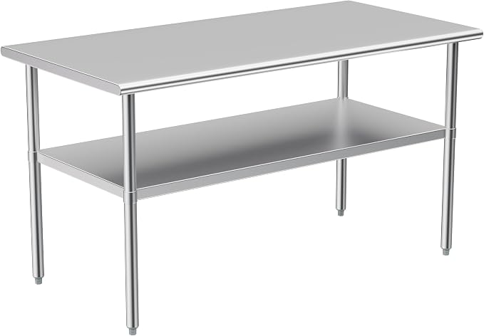 Stainless Steel Table for Prep & Work, 30x60 Inches, NSF Metal Commercial Heavy by Atronor