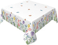 Spring Floral Tablecloth 54 x 54 Inch Square, Tulip Lavender Flower Decorative by Sunshineyan