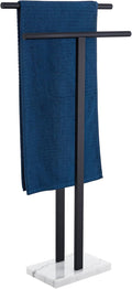 KOKOSIRI Free Standing Towel Racks Matte Black 2-Tier Towel Holder by KOKOSIRI