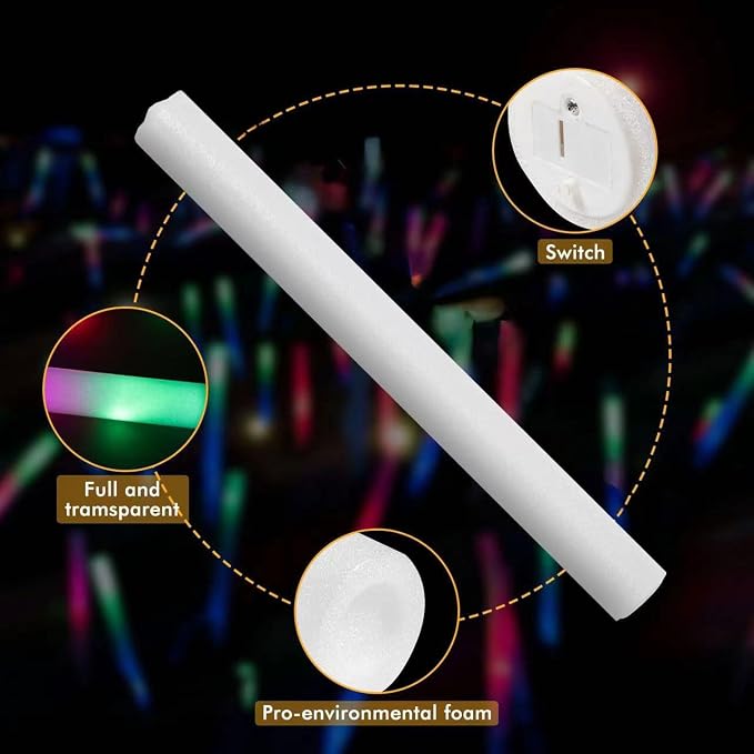 44 PCS Foam Glow Sticks Bulk - Image 7