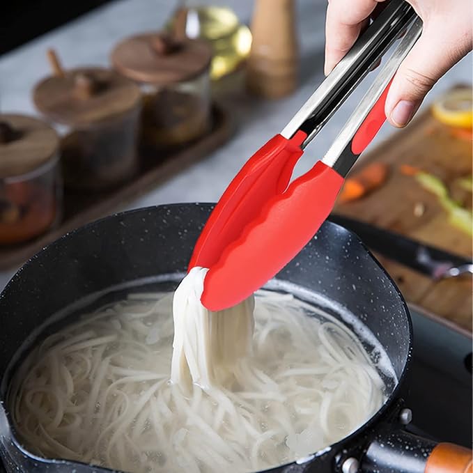 Tongs 7-Inch Mini Serving Set of 6 in Six Assorted Colors