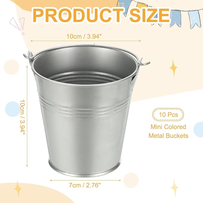 Small Metal Buckets, Mini Buckets - Image 2