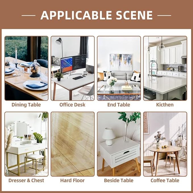 Warmstar Clear Table Cover Protector 44 x 90 Inch, 1.5mm Thick Plastic Table - Image 7