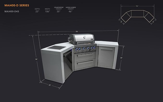 Mont Alpi MAi400-D45 32-Inch Deluxe 45-Degree 4-Burner 78000 BTU Deluxe - Image 5