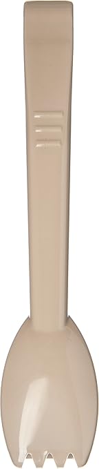 Tongs, 9-Inch Beige Plastic Salad Tongs, Pack of 12