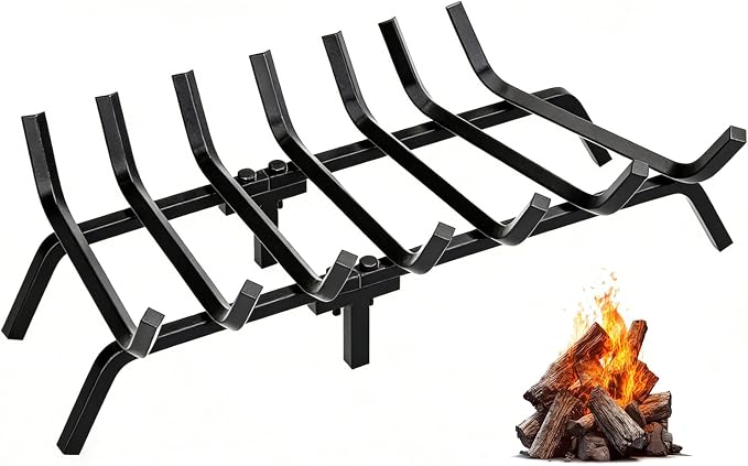 FEED GARDEN Fireplace Grate 30 inch Heavy Duty Fireplace Log Holder, 1/2" Solid by FEEDGARDEN