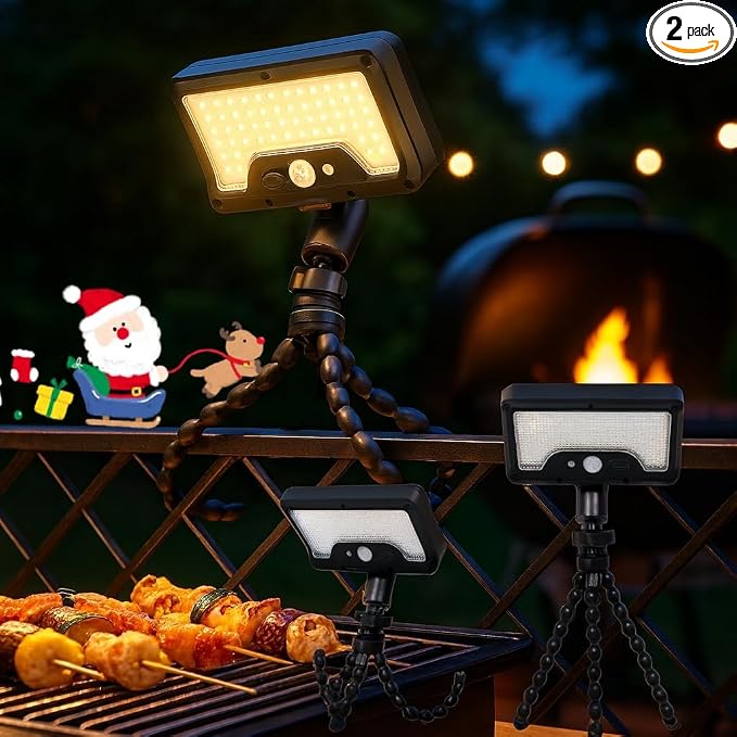 2 Pack Solar Grill Lights with 92 LEDs, 3 Motion Sensor Light Modes & by Unknown
