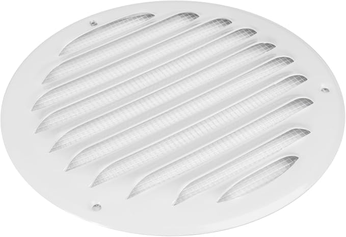 Repa Market 5 Inch Round Air Vent Cover/White Galvanized Steel Louvered Grill - Image 9