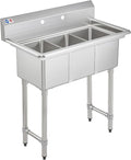 WILPREP 3-Compartment Sink, Freestanding Triple Bowl Utility Sink, Work Station by Wilprep