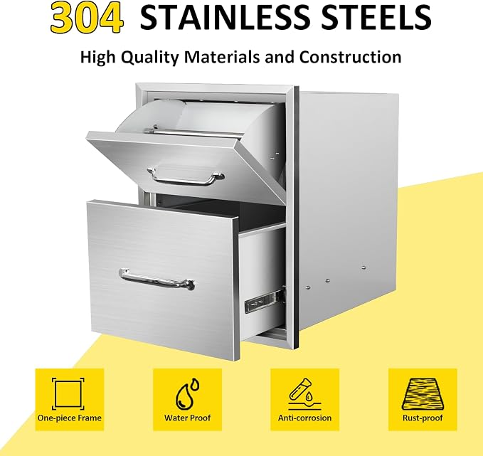Outdoor Kitchen Drawers with Paper Towel Holder 16" W x 20" H x 20" D Flush - Image 3