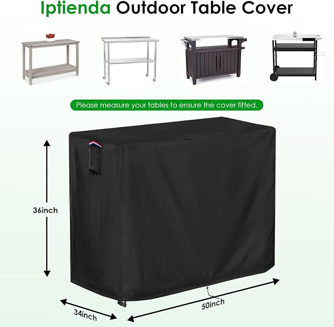 Outdoor Table Cover for Outdoor Buffet Table, 50 inch Waterproof Bar Height - Image 2